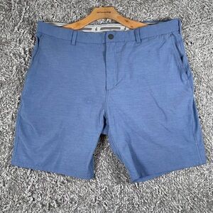 Johnnie-O Prep-Formance Shorts Mens Size 38 Blue Stretch Golf Preppy Performance
